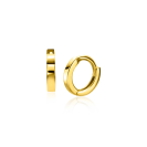 8mm ZINZI Gold 14 krt gouden mini oorringen met luxe klapsluiting 8mm x 1,3mm vierkante buis ZGO410