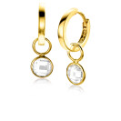 ZINZI GOLD oorbedels rond zirconia 6mm
