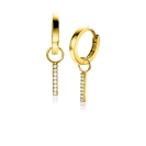 ZINZI GOLD oorbedels staafje bezet met zirconia's