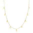 ZINZI Gold 14 karat gold necklace with 9 dangling circles 40-45cm ZGC488
