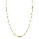 ZINZI Gold 14 krt gouden ketting met bewerkte ovale schakels 3mm breed 45cm ZGC538