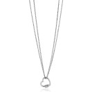 ZINZI zlv. collier met open hart ertussen en zirconia's