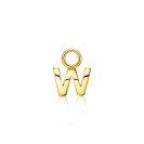ZINZI Gold Plated Letter Earrings Pendant W price per piece ZICH2145W (excl. hoop earrings)