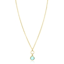 ZINZI zlv. collier gg.verg. turq. peer en rondje