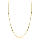 ZINZI gold plated zilveren schakelketting 45cm met vijf gladde ronde staafjes ZIC2800G