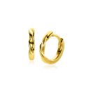 12mm ZINZI Gold Plated Sterling Silver Hoop Earrings with Twisted Tube 12x2mm ZIO2321G