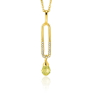 ZINZI zlv. hanger gg.verg.ovaal zirc./ licht groen peer