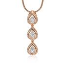 ZINZI zilveren hanger rosé verguld druppels wit ZIH1752R (zonder collier)