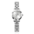 ZINZI Etoile Nuit horloge 20mm zilverkleurige wijzerplaat, witte zirkonia's als uur-aanduiding, zilverkleurige stalen kast en schakelband, Japans uurwerk ZIW3102