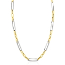 ZINZI zilveren bicolor schakelketting 45cm met ovale schakels 7mm breed ZIC2752