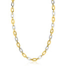 ZINZI zlv. collier bicolor met ovale schakels 42/45cm