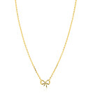 ZINZI zlv. collier geel verguld met strikje en zirconia