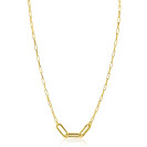 ZINZI Gold Plated Sterling Silver Chain Necklace with 3 Large Oval Chains 40-45cm ZIC2522