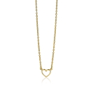 ZINZI Gold Plated Sterling Silver Necklace Open Heart ZIC1420G