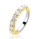 ZINZI zlv. gg.verg. rij ring 7x zirc.4mm breed mt.62