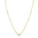 ZINZI gold plated zilveren ketting 42–45cm met piramide vorm, bezet met witte zirkonia’s ZIC2723Y