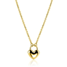 ZINZI gold plated silver link necklace with heart-shaped lock pendant 18mm wide 42-45 cm ZIC2673G