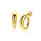 21mm ZINZI goldplated zilveren oorringen met een bolle aflopende vorm en met poussette ZIO2788G