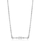 ZINZI silberne Kette 45cm mit Stab rund quadratisch Rechteck  weiß ZIC2044
