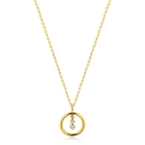 ZINZI zlv. collier gg.verg.hanger open rond en 3 zirc.