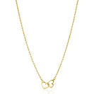 ZINZI Gold Plated Sterling Silver Necklace with 2 Connected Hearts 40-45cm ZIC2513G