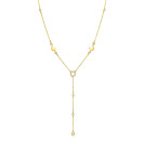 ZINZI gold plated zilveren Y-collier 45cm met glimmende ronde elementen en bezet met fonkelende witte zirkonia's ZIC2909
