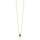 ZINZI gold plated zilveren ketting met stijlvolle hanger bezet met bruine, champagne en witte zirkonia's 42-45 cm ZIC-BF142