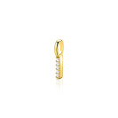 ZINZI zlv. hanger gg.verg.letter I bezet met zirconia's