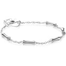 ZINZI zilveren schakel armband met vijf gladde bamboe vormen 17-20cm ZIA2577
