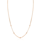 ZINZI rosé-plated zilveren gourmet ketting met vijf bolletjes 42–45cm ZIC2714R