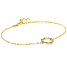 ZINZI zlv. armband gg.verg. open rondje regenboog