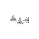 ZINZI silberne Ohrstecker Dreieck weiß 6mm ZIO1375Z