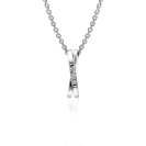 16mm ZINZI Sterling Silver Pendant Crossover White ZIH2039
