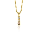 15mm ZINZI gold plated silver pendant set with champagne, peridot and white zirconias ZIH2612 (without necklace)
