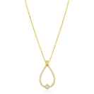 ZINZI zlv. collier gg.verg. luxe ovale hanger zirconia's