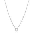 ZINZI zlv. collier open rondje bezet met zirc.