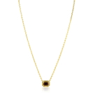 ZINZI zlv. collier gg.verg.rechthoek bruin en zirc.