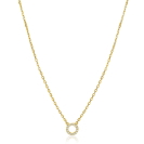 ZINZI gold plated zilveren ketting met open rondje (7,5mm) bezet met witte zirconia's 40-45cm ZIC2550Y