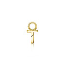 ZINZI Gold Plated Letter Earrings Pendant T price per piece ZICH2145T (excl. hoop earrings)