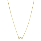ZINZI gold plated silver necklace with Infinity sign fully set with white zirconia 42-45cm ZIC2597Y