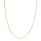 ZINZI Gold Plated Sterling Silver Curb Necklace 45cm with Bars 1.6mm width ZIC2366G