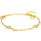 ZINZI zlv. armband gg.verg. blokjes en champ/olijf