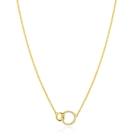 ZINZI Sterling Silver Gold Plated Necklace with 2 Connected Circles and White Zirconias ZIC1782Y