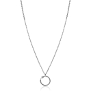 ZINZI zlv. collier met open ronde slanghanger zirc.