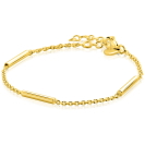 ZINZI goldplated zilveren schakelarmband met drie gladde ronde staafjes ZIA2800G
