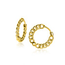 17mm ZINZI gold plated zilveren oorringen, vanaf zijkant gourmet schakel zichtbaar, 2mm breed, met luxe klapsluiting ZIO1414G