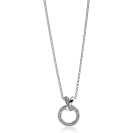 ZINZI silberne Kette rund überkreuz weiß 45cm ZIC1816