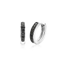 Zinzi silberne Kreolen 15 x 3mm schwarz ZIO191B