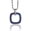 ZINZI Sterling Silver Rectangular Pendant Blue ZIH1159B
