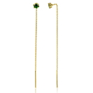ZINZI zlv. doortrek oorsieraden gg.verg.met groen cz